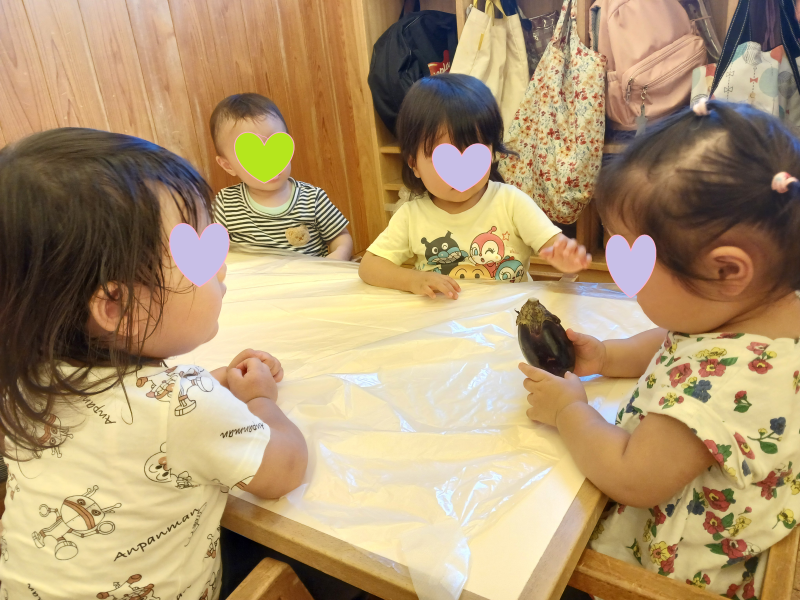 すみれぐみさん。お野菜と仲良しになれたよ☆